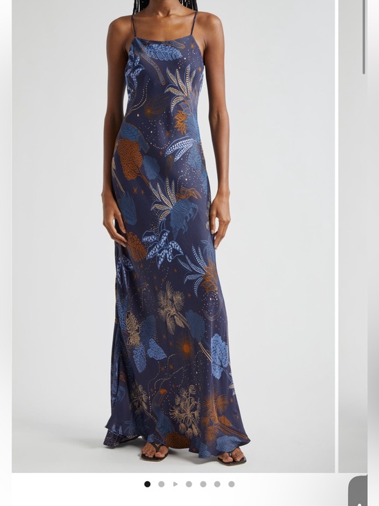 FARM Rio Dresses & Skirts - FARM Rio Navy Blue & Rust Print Maxi Slip Dress